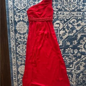 Elegant Red One-Shoulder Dress